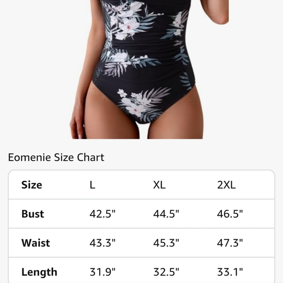 Floral Halter One-Piece Swimsuit Tummy Control NWOT - Picture 5 of 12